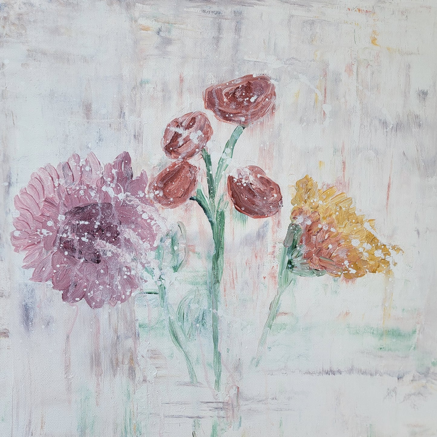 20" x 20" In-Stock | Garden Stems | Affordable, Original Artwork