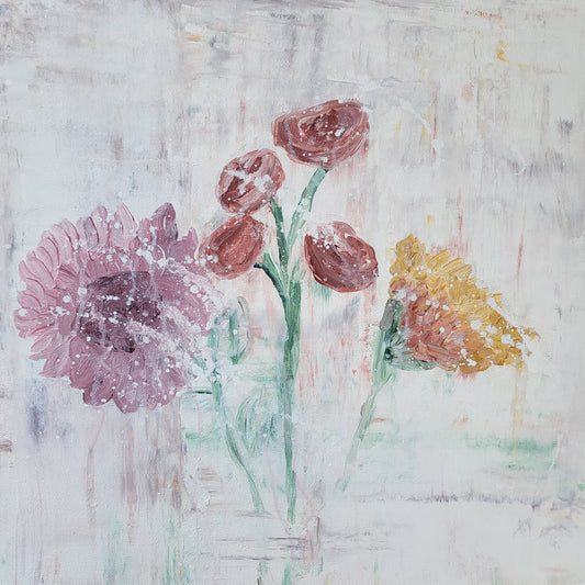 20" x 20" In-Stock | Garden Stems | Affordable, Original Artwork